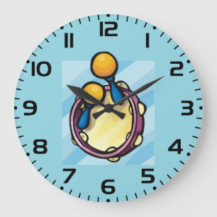 Tamborine And Maraccas Large Clock