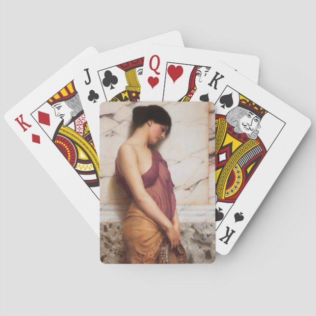 Tambourine Girl by John William Godward Playing Cards (Back)