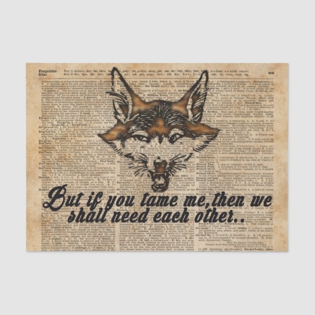 Tame Me - Dictionary Art Tissue Paper (Front)