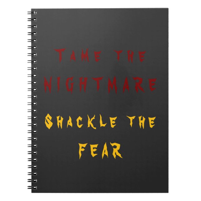 Tame the Nightmare Spiral Photo Notebook (Front)