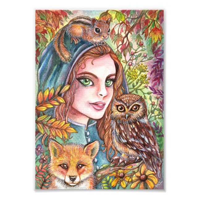 Tamer in Autumn Woods Photo Print (Front)