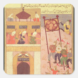 Tamerlane  Besieging Urganj Square Sticker