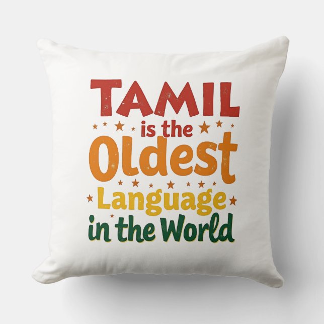 Tamil, The Oldest Language Cushion (Front)