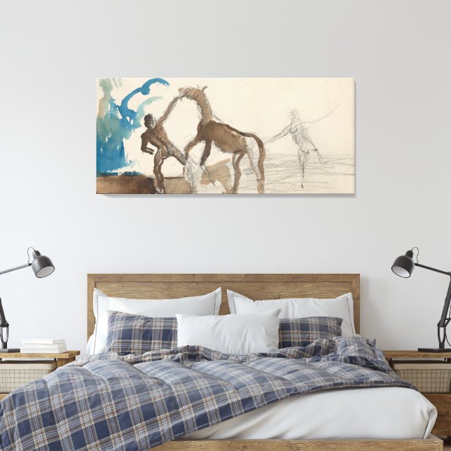 Taming a Horse Canvas Print (Insitu(Bedroom))