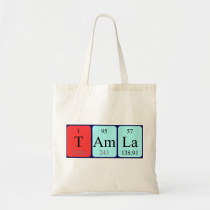 Tamla periodic table name tote bag