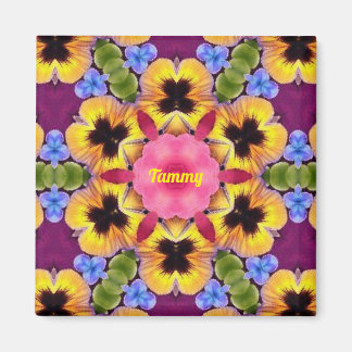 TAMMY ~ Abstract Pansy ~ Pink Blue Purple Yellow Magnet