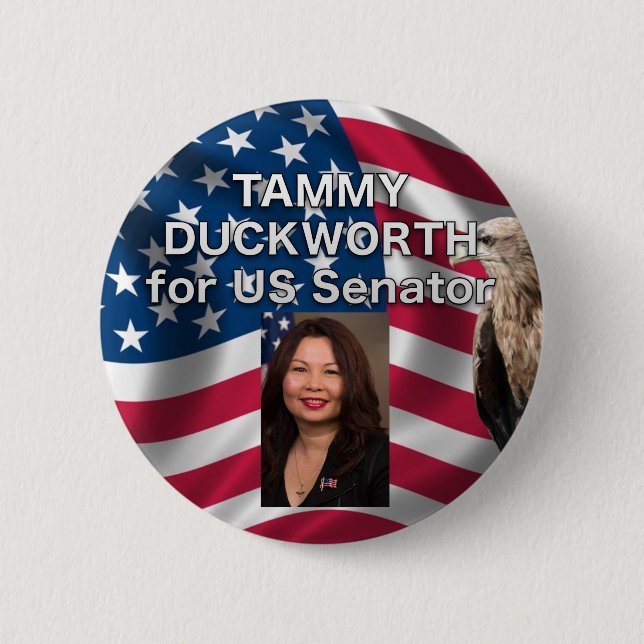 Tammy Duckworth for US Senator USA Button (Front)