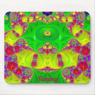 TAMMY ~ Zany Hot Cerise, Yellow, Red and Green Mouse Pad