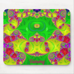 TAMMY ~ Zany Hot Cerise, Yellow, Red and Green  Mouse Pad