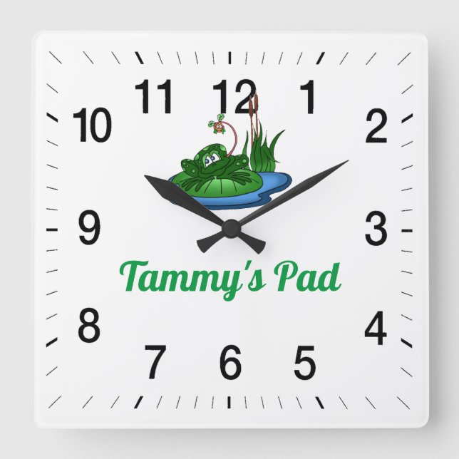 Tammy's Pad Square Wall Clock (Front)