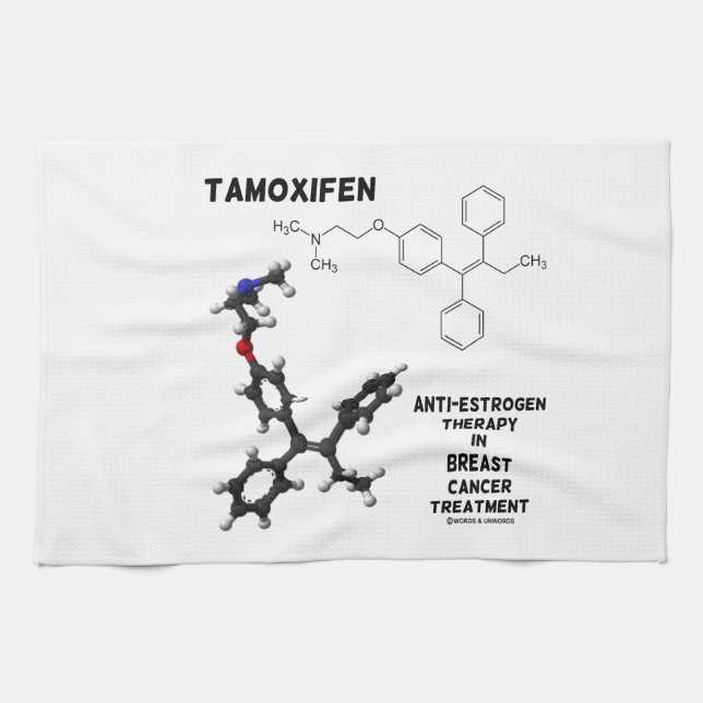 Tamoxifen Anti-Oestrogen Therapy In Breast Cancer Tea Towel (Horizontal)