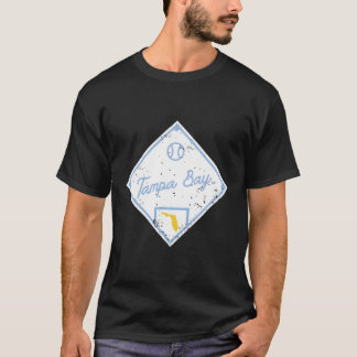 Tampa Bay Baseball Fan Florida Map State Outline F T-Shirt