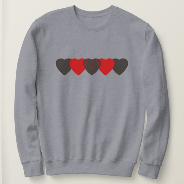 Tampa Bay Buccaneers Heart Football Dark Sweatshirt (Design Front)