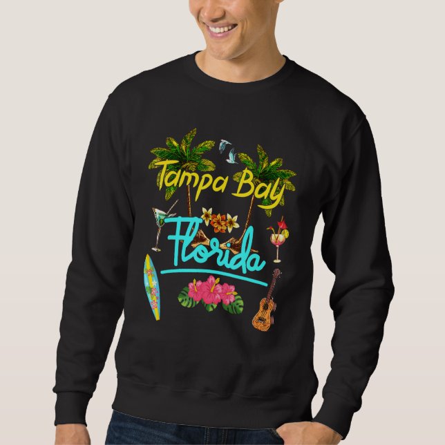 Tampa Bay Florida Beach Summer Palm Surf Sun Set P Sweatshirt (Front)
