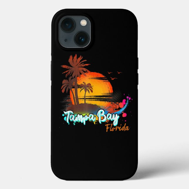 Tampa Bay Florida Beach Summer Vacation Palm Trees Case-Mate iPhone Case (Back)