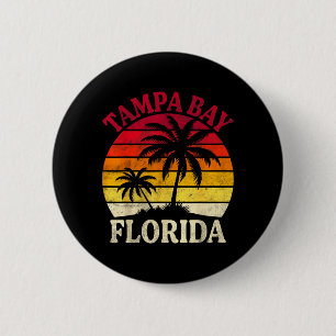 Tampa Bay Florida Beach Trocal Summer Palm Tree 6 Cm Round Badge