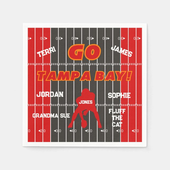 Tampa Bay Football Fan Paper Napkin (Front)