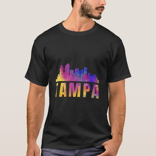 Tampa Bay Skyline Art City Town Florida Fl State U T-Shirt (Front)