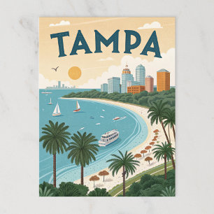 Tampa Bay: Tropical Coastline Illustration Postcard