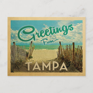 Tampa Beach Vintage Travel Postcard