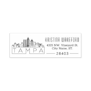 Tampa, FL   Custom Address Self-inking Stamp