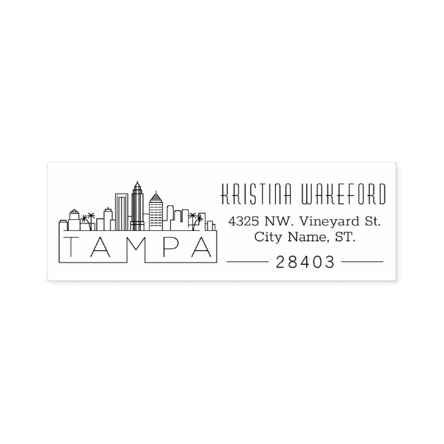 Tampa, FL | Custom Address Self-inking Stamp (Design)