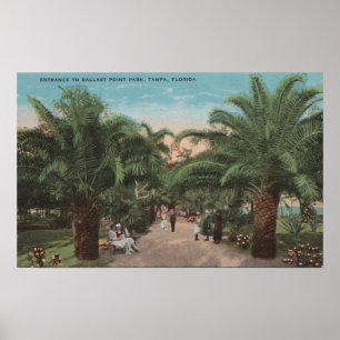 Tampa, FL - View of Ballast Point Park Entrance Poster