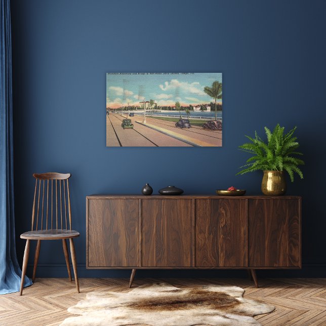 Tampa, FL - View of Bayshore Blvd, Bridge Canvas Print (Creator Uploaded)