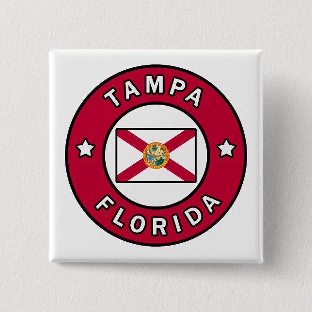 Tampa Florida 15 Cm Square Badge (Front)
