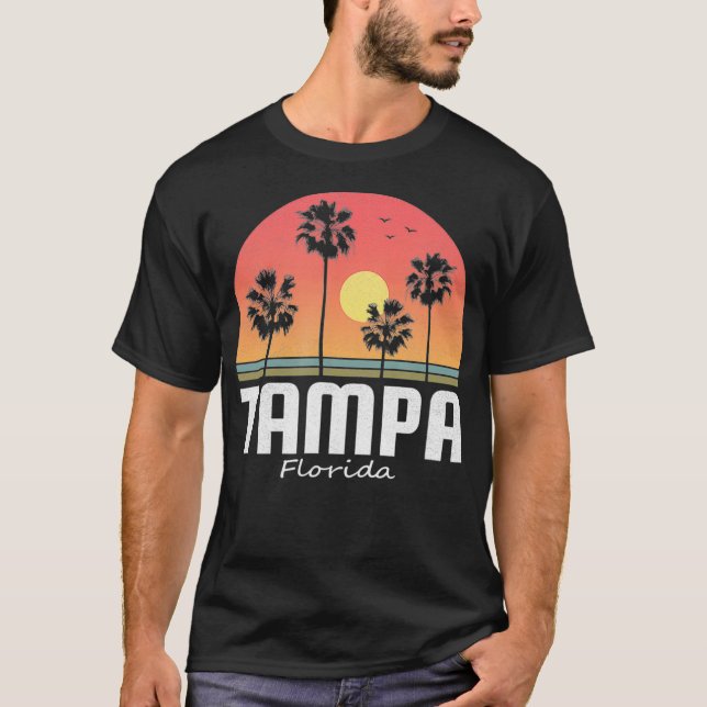 Tampa Florida Beach Palm Sunset Gift Women Men Kid T-Shirt (Front)