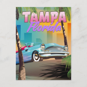 Tampa Florida beautiful travel poster. Postcard
