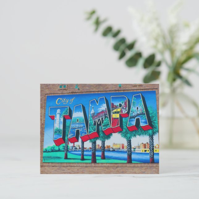  Tampa .Florida City Mural Holiday Postcard (Standing Front)