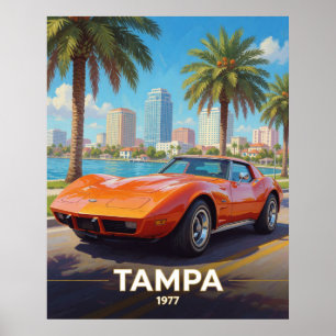 Tampa Florida Coastal Car Culture 1977 Poster