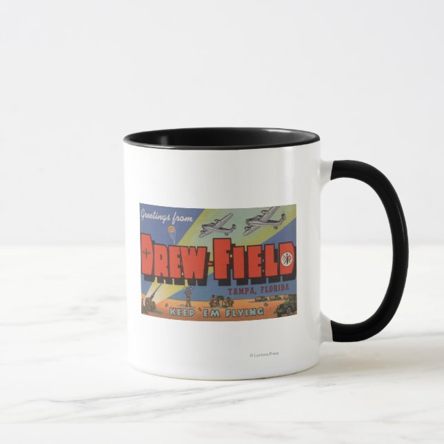 Tampa, Florida - Drew Field - Large Letter Scene Mug (Right)