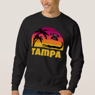 Tampa Florida Retro Sunset And Alligator Sweatshirt