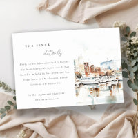 Tampa Florida Skyline Watercolor Wedding Details