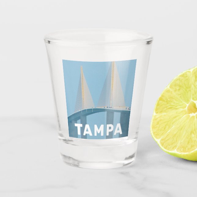 Tampa, Florida skyway bridge photo Shot Glass (Front)