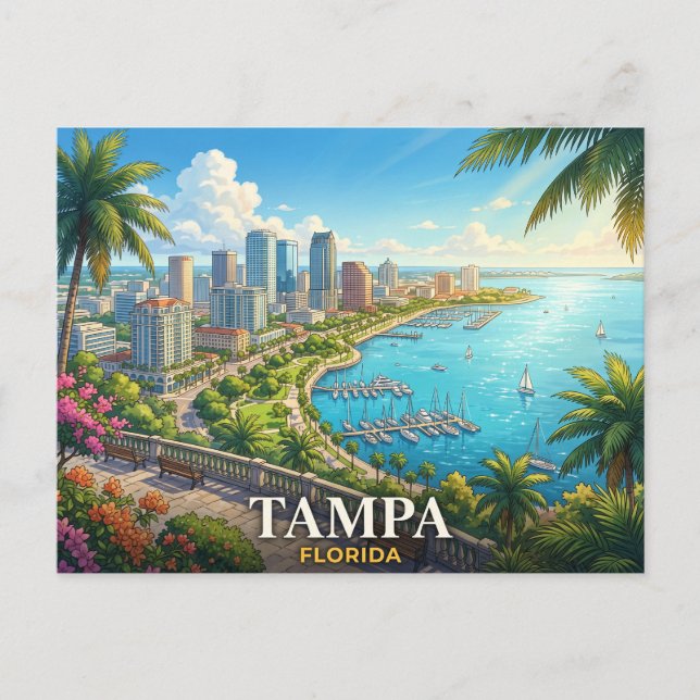 tampa florida travel  postcard (Front)