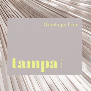 Tampa Florida typographic modern Postcard
