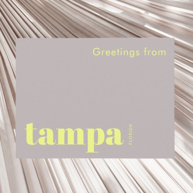 Tampa Florida typographic modern Postcard (Creator Uploaded)