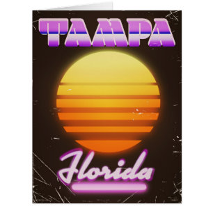 Tampa Florida vintage 80s travel poster
