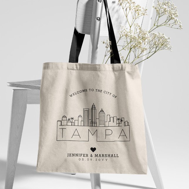 Tampa, Florida Wedding | Stylised Skyline Tote Bag (Creator Uploaded)