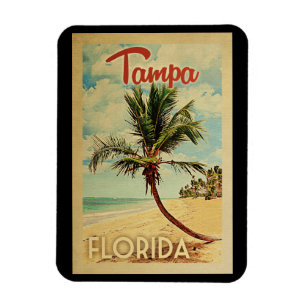 Tampa Palm Tree Vintage Travel Magnet