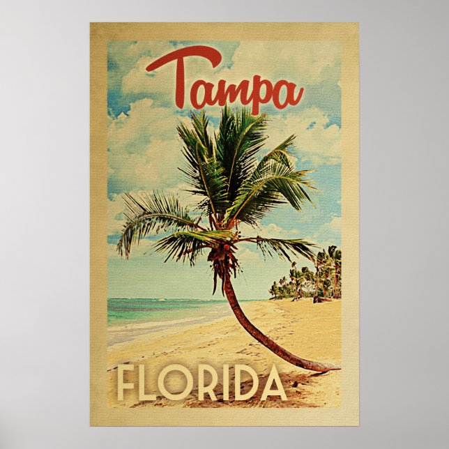 Tampa Palm Tree Vintage Travel Poster (Front)