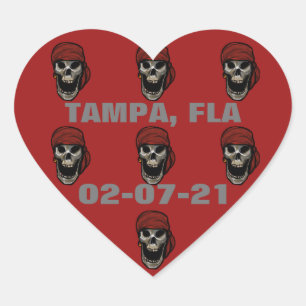TAMPA SKULLS HEART STICKER