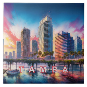 Tampa Skyline Art Tile