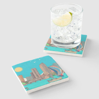 Tampa Skyline Florida USA Stone Coaster