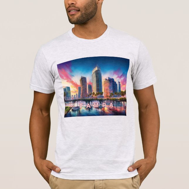 Tampa Skyline Graffiti Art  T-Shirt (Front)