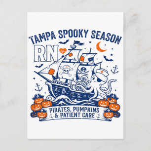 Tampa Spooky Season Pirates Pumpkins Patient Care Postcard