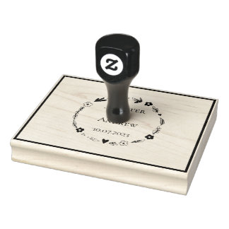 Tampon Auto-encroach marriage Flower crown Rubber Stamp